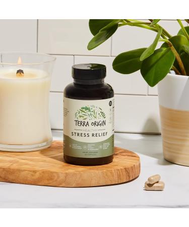 TERRA ORIGIN Stress Relief Capsules | 60 Capsules | Rhodiola, Astragalus, Holy Basil, KSM-66 Ashwagandha - Buy Online on GoSupps.com