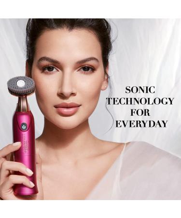 LUMINESS Aerocleanse Facial & Body Cleansing Brush - Air Powered Sonic Tool for Makeup & Impurity Removal - Water-Resistant Gentle on Sensitive Skin - Berry Metallic - Buy Online on GoSupps.com