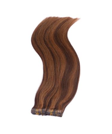 Tape-In Hair Extensions #4/30 Mix - 40cm - 100% Remy Real Hair - 30 Adhesive Tresses by Novon - 2.5g Each - Buy Online on GoSupps.com