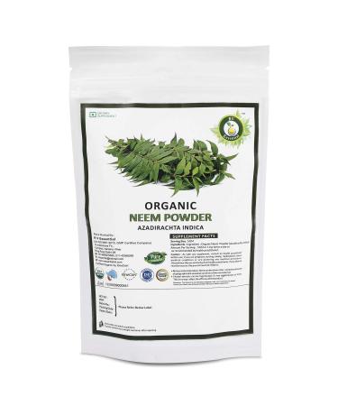 R V Essential Organic Neem Powder 200gm/ 7.05oz/ 0.44lb- Azadirachta Indica Neem Leaf Powder for Tooth for Hair for Skin USDA Organic Certified Supplement in Resealable and Reusable Zip Lock Pouch 200gm/ 7.05oz/ 0.44 Pound