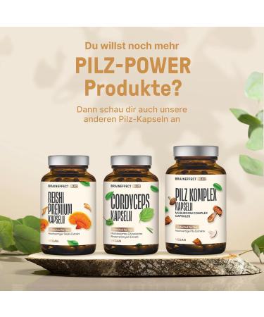 Braineffect Premium Lion's Mane Mushroom Capsules - High-Dose Hericium Erinaceus Extract 180 Count German Quality Standards Lab Tested - Buy Online on GoSupps.com