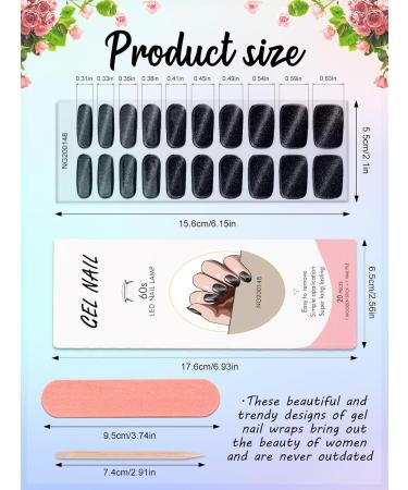 Kalolary Black Gel Nail Wrap Strips - Cat Eye Full Nail Art Polish Sticker | Long-Lasting & Easy Application | UV/LED Lamp Required - Buy Online on GoSupps.com