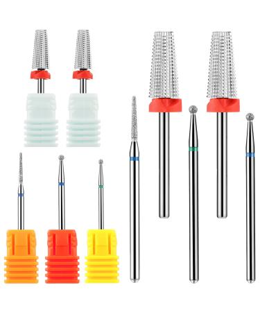 5 Pieces Nail Drill Bits Set 2 Nail Carbide 5 in 1 Bit 3/32 Inch Shank Nail Drills 3 Cuticle Clean Carbide Nail Drill Bit Pedicure Nail Art Tools for Fast Remove Acrylic or Hard Gel Nail File Machine