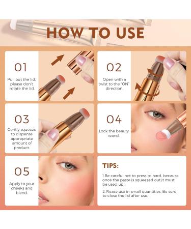 Ofanyia Blush Contour Highlighter Wand - Liquid Face Blush & Highlighter Stick - Cruelty-free Shimmer Beauty Wand - Face Cheekbone Glow - Grey Brown, Peach Blush & Rose Gold Highlighter - Buy Online on GoSupps.com