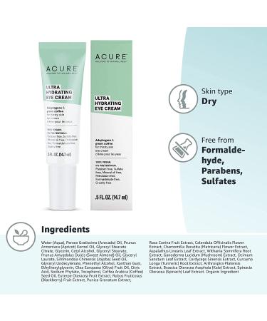 Acure Ultra Hydrating Eye Cream 0.5 fl oz - Moisturizing & Revitalizing Eye Care - Buy Online on GoSupps.com