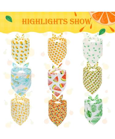 Pawchie Cute Dog Bandana 9 Pack - Cooling Summer Style Scarfs for Pet Puppy Boys & Girls - Soft Triangle Scarfs in Yellow - Buy Online on GoSupps.com