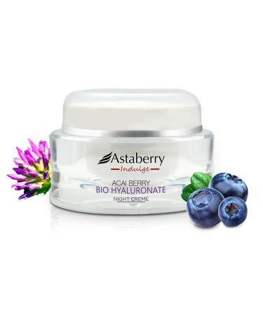 Acai Berry Night Cream for face | Bio Hyaluronic Acid | Non Allergic Anti Aging Hydrating Lightweight Moisturizer | Bakuchiol & Ginseng Extract | Reduces Pigmentation Fine Lines & Wrinkles