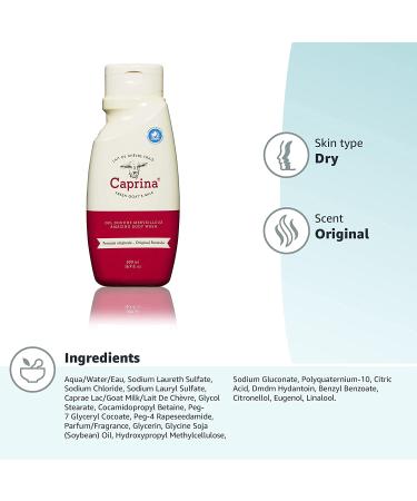Caprina Fresh Goat's Milk Body Wash - Original Formula 16.9 fl oz | Nourishing & Hydrating - Buy Online on GoSupps.com