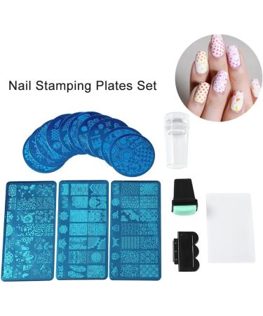 Nail Stamp Slab Set - Professional Nail Art Template with Leaves Flowers & Animals for Stunning Designs - Buy Online on GoSupps.com