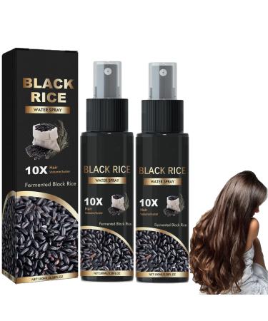 Spray de croissance capillaire l'eau de riz apr s-shampoing hydratant sans rin age pour des cheveux plus pais et plus forts spray l'eau de riz ferment e pour les cheveux ab m s et secs (2pcs)