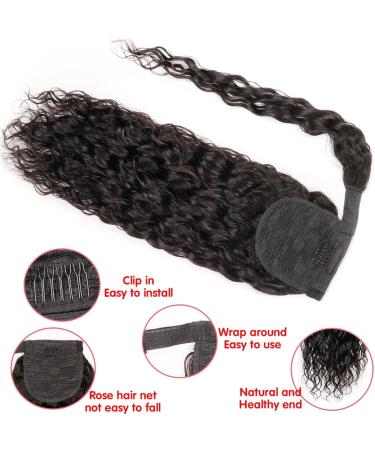 Hair Bun 12-26 Inches Long Wavy Ponytail Extensions Water Wave Wrap Around Ponytail Barrettes Brazilian Real Hair Ladies Bun Hair Extension Hair Piece (Color : Water Wave Size : 14inches 100g) 14inches 100g Water Wave - Buy Online on GoSupps.com