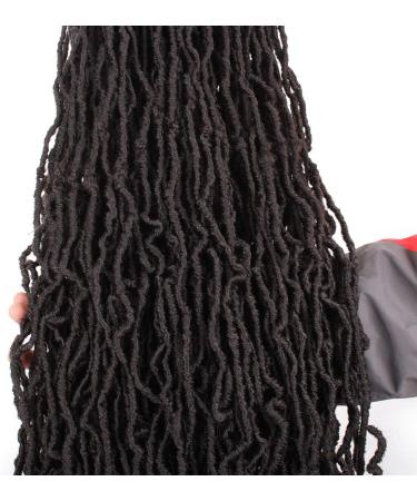 Leeven 30 Inch Nu Faux Locs Crochet Hair | Soft Braiding Hair for Women | 15 Strands | Goddess Faux Locs Extensions 1B Color 30 Inch - Buy Online on GoSupps.com