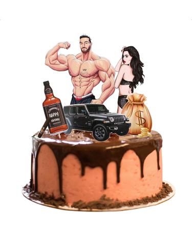 Pack of 5 Muscular Man Cake Decoration Birthday Happy Birthday Cake Decoration Cake Topper Birthday Happy Birthday Cake Topper Men Women Cake Personalised Bachelor Party - Buy Online on GoSupps.com