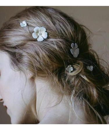 Fodattm 10PCS Yellow Flower Bobby Pin Hair Clips for Women - Wedding Bride Metal Hair Pins Side Clip Fashion Accessory - Buy Online on GoSupps.com