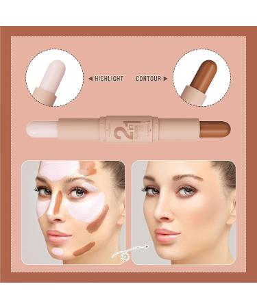 GMVVAC Two-Tone Cream Contour Stick 2 in 1 Contour Stick Multi-Use Double-Ended Contour and Highlighter Stick - Buy Online on GoSupps.com