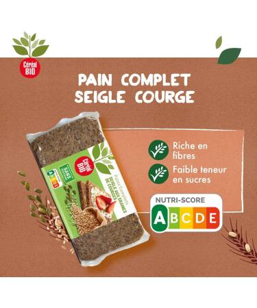 Organic Cereal Whole Grain Rye Bread with Organic Pumpkin Seeds - High in Fiber - Ideal for Breakfast - 500g (7 slices) - Buy Online on GoSupps.com