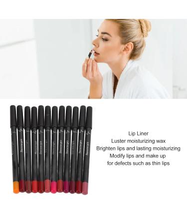 YUYTE 12Pcs Waterproof Lip Liner Contour Pencil Set - Smudge-Proof Matte Lipstick Makeup Tools for Perfect Lips - Buy Online on GoSupps.com
