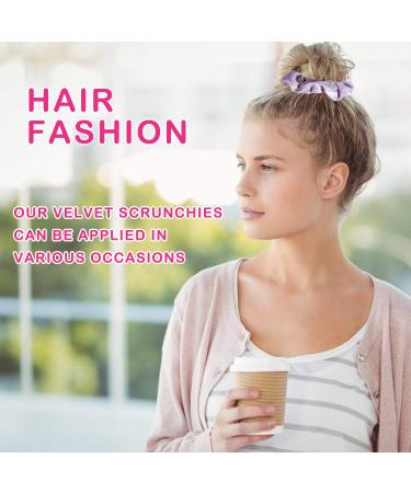 Whaline Neon Velvet Scrunchies - Summer Hair Bobbles for Girls & Women - Buy Online on GoSupps.com