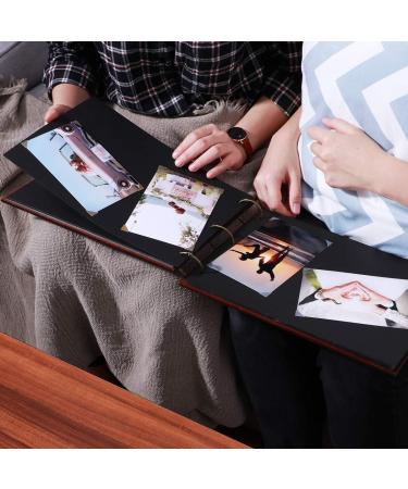 PartyKindom Wooden Adventure Scrapbook Album - Perfect Anniversary or Wedding Gift, 80 Pages with Photo Corner Stickers - Buy Online on GoSupps.com