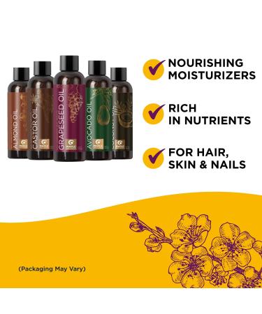 Pure Carrier Oils for Essential Oils - DIY Skin Care Set for Body, Face, Hair & Nail Care - Anti-Aging Moisturizers & Beauty Products - Buy Online on GoSupps.com
