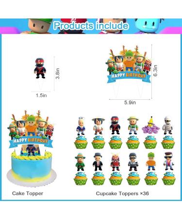 37Pack Stumble Guys Cake Toppers Cute Cupcake Toppers Stumble Guys Theme Cupcake Toppers Kids's Birthday Cake Party Decorations Supplies - Buy Online on GoSupps.com