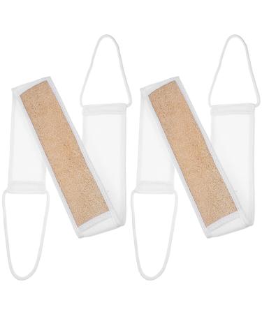FOMIYES Natural Exfoliating Loofah Back Scrubber 2Pcs Shower Loofah Back Cleaner Japanese Chinese Scrub Wash Cloth Unisex Loofah Sponge Pads