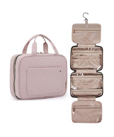 BAGSMART Hanging Toiletry Bag Travel Large Wash Bag Womens Cosmetic Bag Clear for Full Sized Container Pink M Pink - Buy Online on GoSupps.com