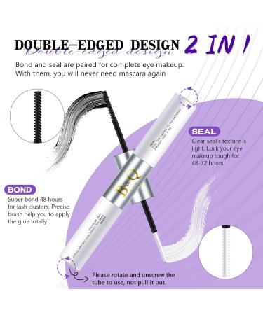 B&Q Lashes Bond and Seal Waterproof 10ML - Long Lasting Lash Bond for DIY Extensions | Perfect for Beginners - YJST-Black - Buy Online on GoSupps.com