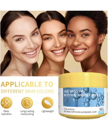 Retinol Moisturizer Anti Aging Cream Face Moisturiser with Hyaluronic Acid for Women Men Anti Wrinkle Face Cream with 2.5% Retinol Cream Face Cream Reduce Fine Lines Deep Hydration Cream 50g - Buy Online on GoSupps.com