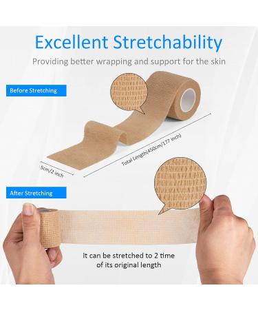Buy Legal Bandage Self-Adhesive 5cm x 4.5m - 12 Rolls Cohesive Fixing Bandage for First Aid Dog Wrapping & Sports - Skin Color - Buy Online on GoSupps.com