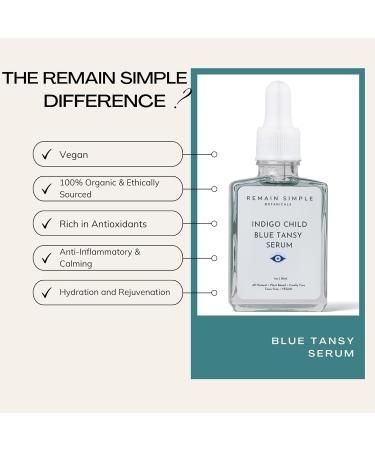 Remain Simple Indigo Child Blue Tansy Serum - Organic Plant Based Cruelty Free Face Oil - 1 oz - Buy Online on GoSupps.com