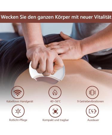 Buy Premium Gua Sha Facial Tools | Electric Massager with 9 Heated Stages for Swelling & Fold Reduction | Red Stone - Buy Online on GoSupps.com