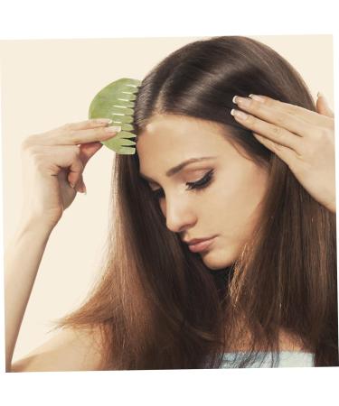 Frcolor 2-Pack Gua Sha Jade Head Massager Combs - Portable Scalp Massage Tools for Relaxation & Hair Care - Buy Online on GoSupps.com