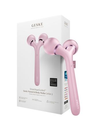 Geske |SmartAppGuided Sonic Facial & Body Roller |4 in 1 |Dermaroller |Device for face and body |Dermaroll |Professional facial scooter |Functions and defines the body and face pink - Buy Online on GoSupps.com