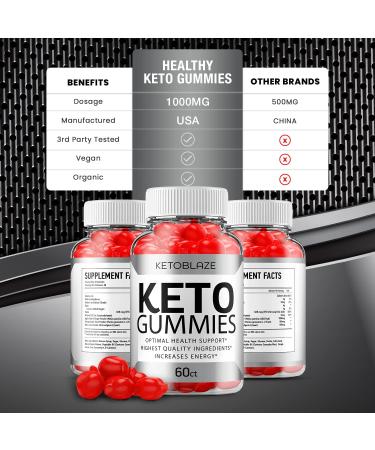 Keto Blaze ACV Gummies - Advanced Formula with B12, Beet Root Juice for Men and Women (60 Gummies) - Buy Online on GoSupps.com