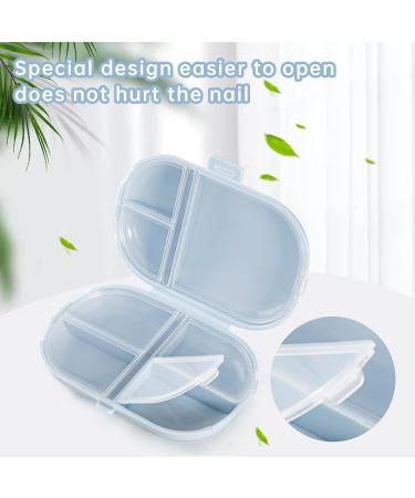 Dynippy 3 Pack Daily Pill Organizer - 7 Compartments Portable Pill Case with Labels for Travel - No Nail Damage Vitamin Holder - Blue Pink White - Buy Online on GoSupps.com