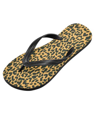 Shop Mnsruu Leopard Pattern Flip-Flops for Men & Women - Brown Multi-Colored Comfort for Home Hotel Spa & Travel - Size L - Buy Online on GoSupps.com
