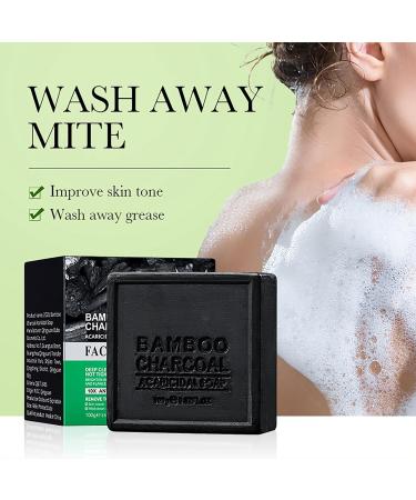 Bamboo Soap Bar - Charcoal Soap - Bamboo Charcoal Soap - Hand Body Face Wash Soap Bar - Remove Mite Oil Control Clean Pore Dirt - Moisturize Hydrate Smooth Tender Plump - Improve Dullness Elasticity - Buy Online on GoSupps.com