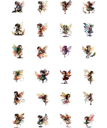 24 Fairies Watercolour Fairy edible PRE CUT style kids childrens party decorations Wafer Paper Cupcake Fairy Cake Toppers - Buy Online on GoSupps.com