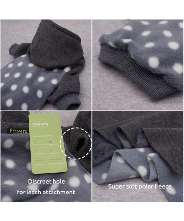 Fitwarm Polka Dot Pet Hoodie Sweatshirt - Fleece Dog/Cat Jacket (Medium, Grey) - Buy Online on GoSupps.com