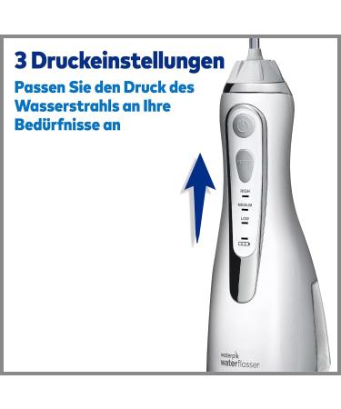 Waterpik Cordless Oral Shower - Advanced 4x Pressure Settings Adjustable 3.1 to 5.2 Bar Induction Charging - Wireless & Portable - Buy Online on GoSupps.com