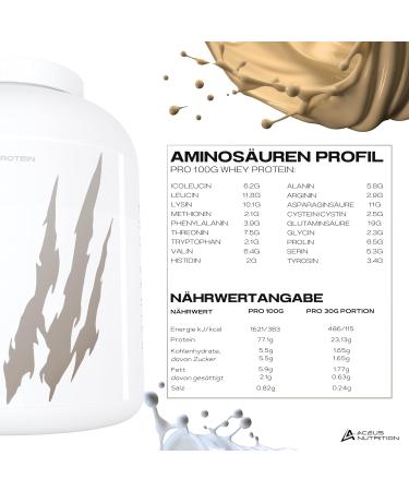 Whey Protein Vanilla Cookie 2.25 kg - 24g Protein per Serving - Muscle Building - German Quality - Aceus Nutrition  - Buy Online on GoSupps.com