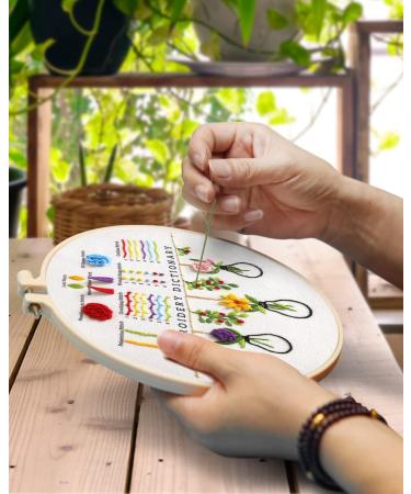 TINDTOP Embroidery Kit for Beginners - 4 Pack Cross Stitch Practice Kits with Threads, Hoops & Cloth - Learn Hand Stitch Technique with Embroidery Skills - Ideal for Craft Lovers - Buy Online on GoSupps.com