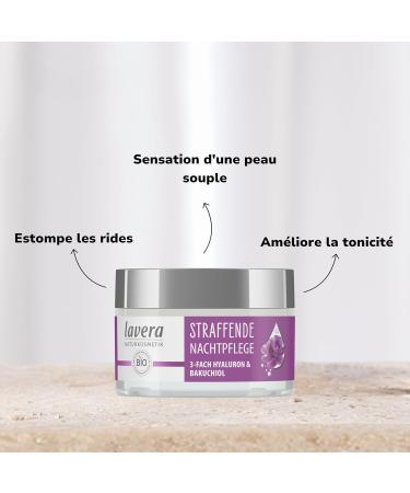 lavera Firming Night Cream - anti-aging - Natural cosmetics - Organic plant ingredients - Bakuchiol & Hyaluronic acid - Vegan - Reduces wrinkles - 50 ml - Buy Online on GoSupps.com