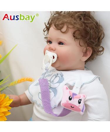 Personalized Pacifier Clip with Name - Ausbay Paci Holder for Boys and Girls - Cotton Fabric Leash for Pacifiers - Black Elephant Pattern - Buy Online on GoSupps.com