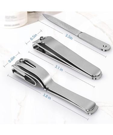 DR.MODE Nail Clipper Set for Men & Seniors - Stainless Steel Fingernail & Toenail Clippers with 360 Rotary Head and Nail File Storage Box - Buy Online on GoSupps.com