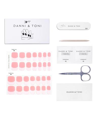 DANNI & TONI Semi Cured Gel Nail Strips - Nude French Tips | Long Lasting Stick-on Wraps (28 Stickers) - Buy Online on GoSupps.com