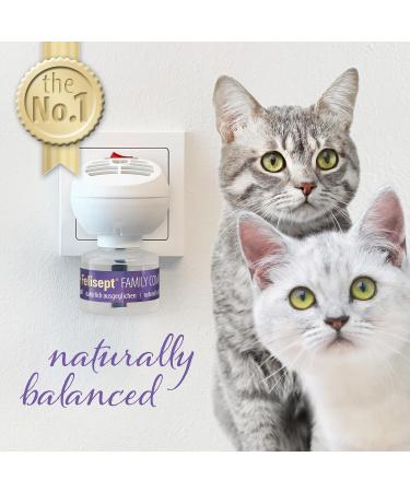 Felisept Family Comfort Relaxing Agent in Multi-Cat Household Plug-In Diffuser and Refill 45ml Starter Set - With natural catnip - Cat plug in calmer - Release tensions and reduce sustainably Starter Set (Diffuser + Refill 45ml) - Buy Online on GoSupps.com