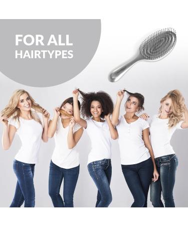 marQus Detangle Hair Brush - Ultra-Soft Bristles for All Hair Types - Men and Women - Wet/Dry Hair - 1pc Silver Brush - Buy Online on GoSupps.com