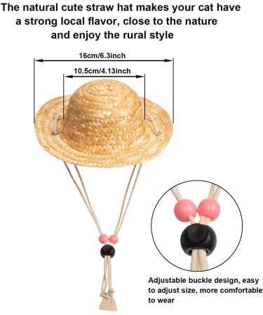 6 Pieces Pet Dog Cat Costume  Pet Sunglasses and Summer Pet Straw Hat with Faux Gold Chain Collar  Classic Funny Pet Accessories for Pet Cat Puppy Small Medium Dog Birthday Cosplay Party (Cute Style) - Buy Online on GoSupps.com